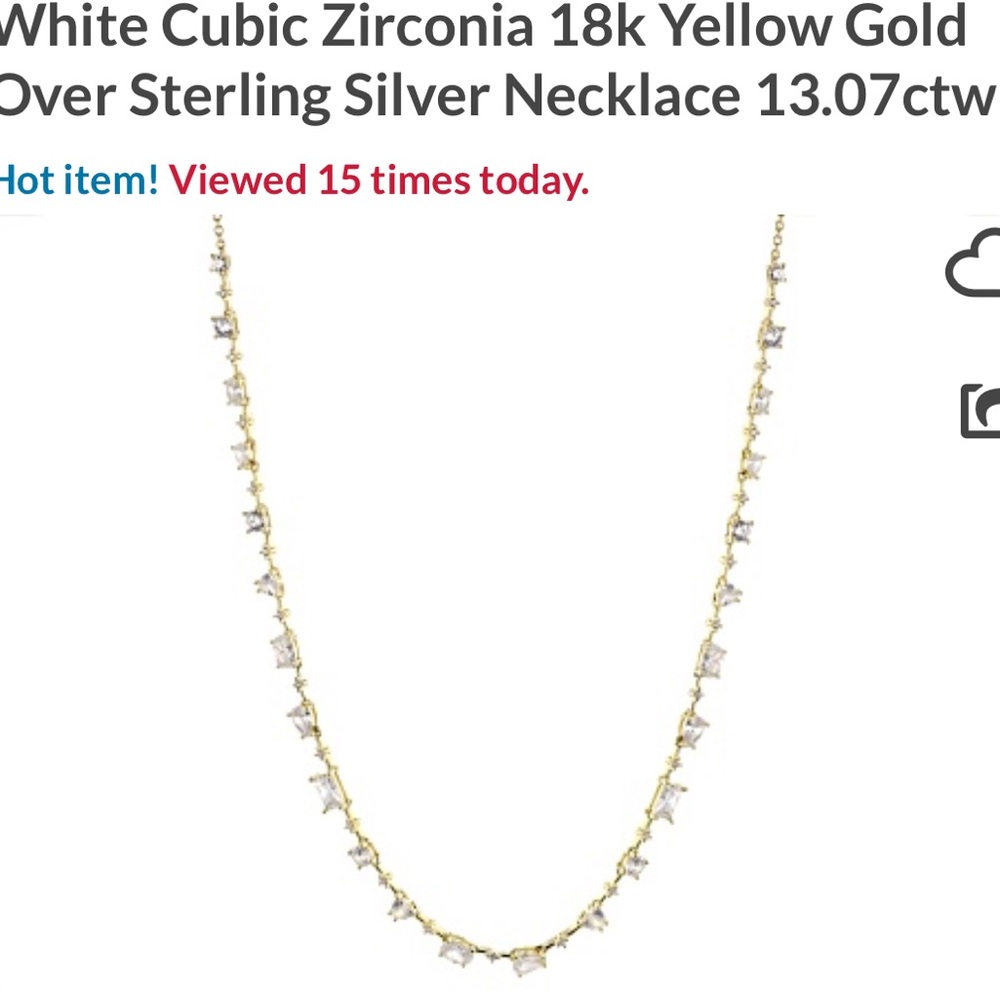Yello GoLd CZ Necklace with Delicate Chain Design - 20”